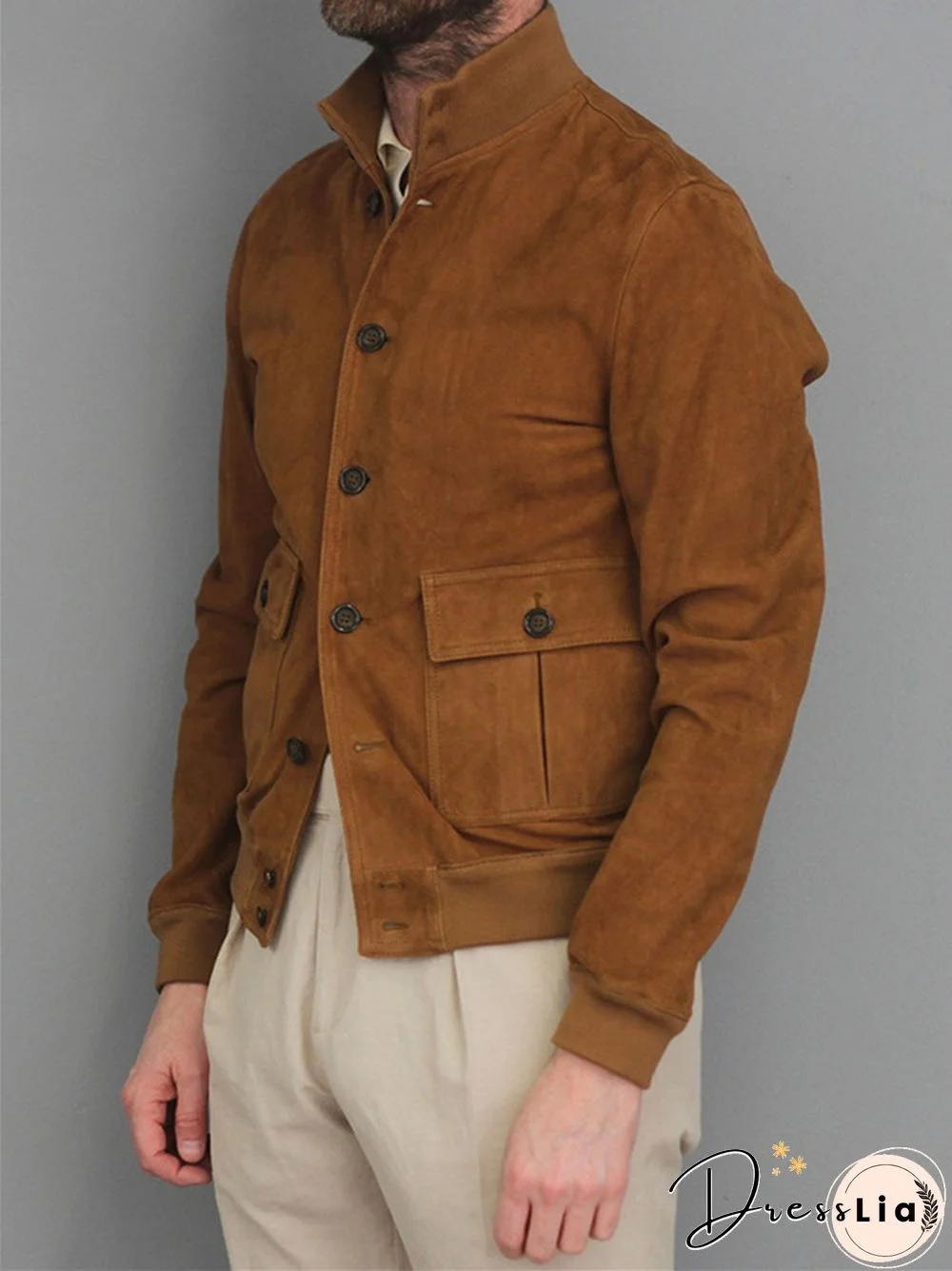 Solid Color Fashionable Men's Jacket Coat