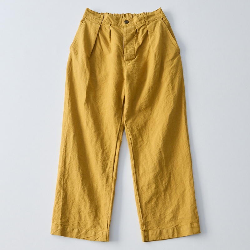 Men's Urushi-Dyed Washi Linen Work Pants