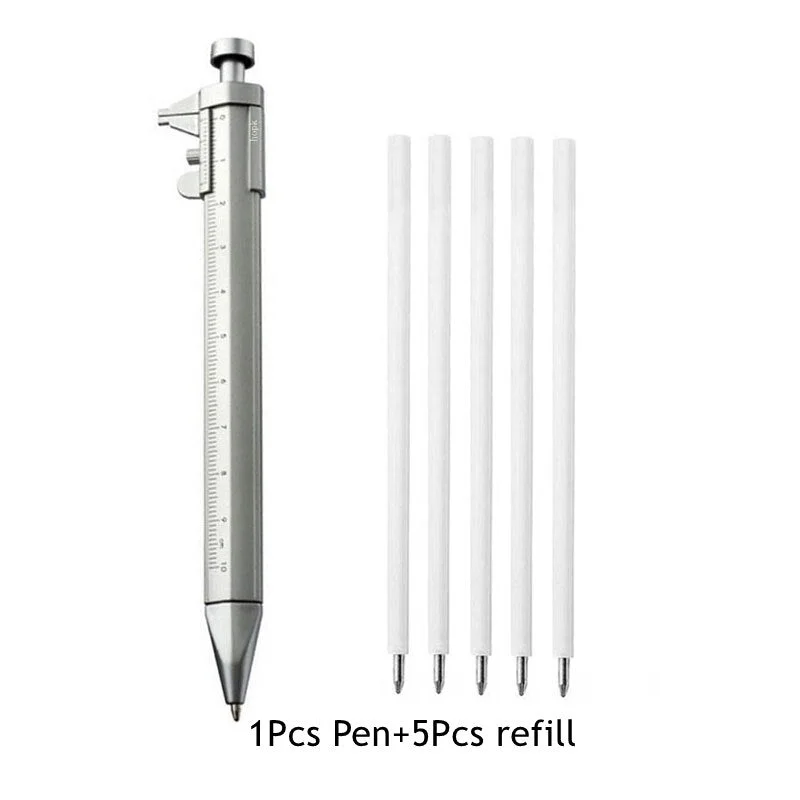 Multifunction Caliper Pen Refills Set Ball-Point 1.0mm Ballpoint pen Gel Ink Pen Rod Vernier Caliper Roller Ball Pen Stationery