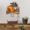 Wooden Special Shape Pumpkins And Lantern 3 Hooks Diamond Painting Hook Rail