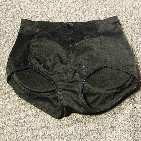 Pornhint Vintage Elegant Padded Derriere Panty Girdle Brief Black Large