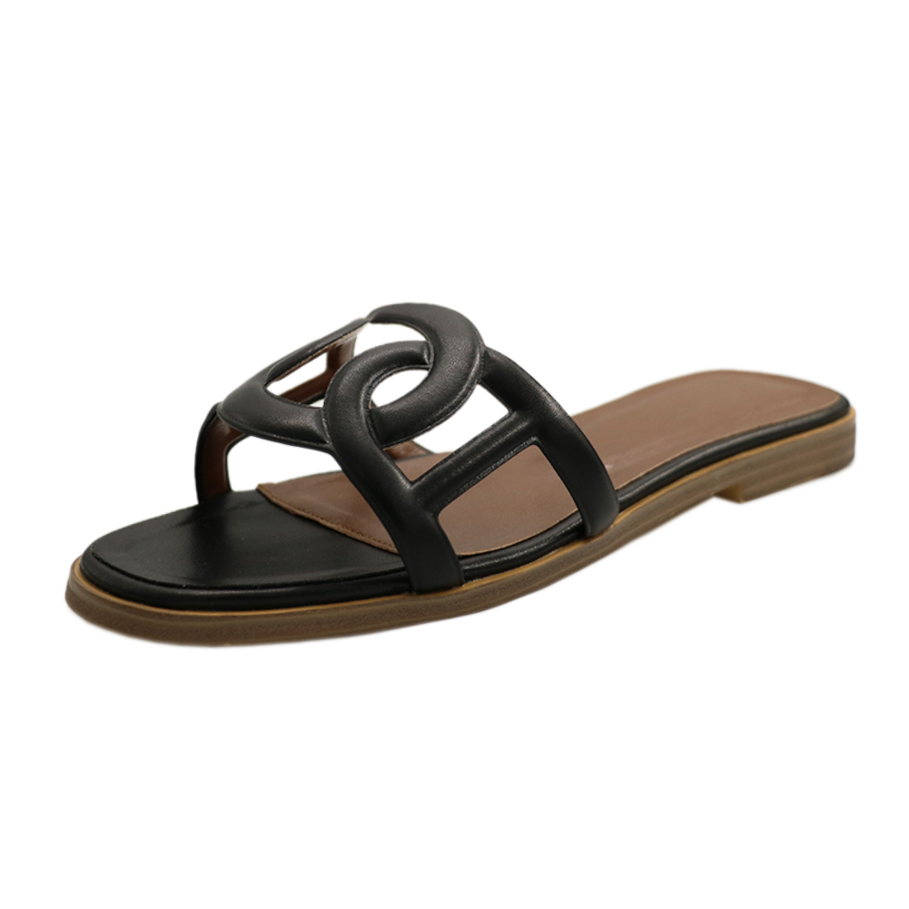 Circle Design Women's Summer Flats Slipers-MERUMOTE