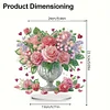 DIY Rose Vase Diamond Painting Single Sided Acrylic Desktop Ornaments