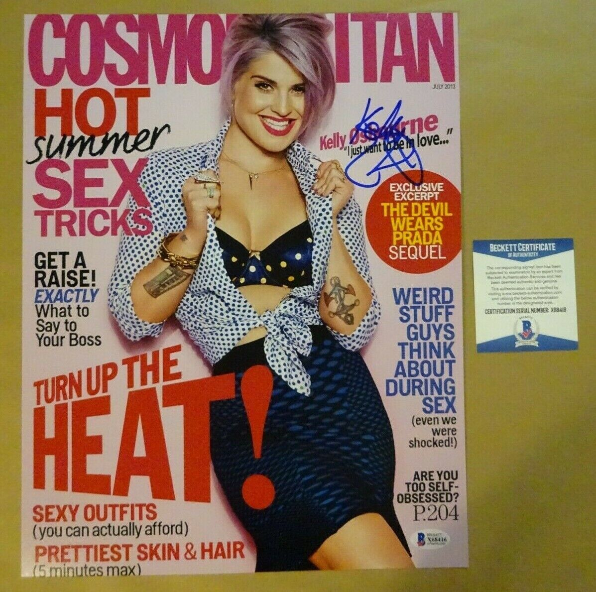 Signed KELLY OSBOURNE Autographed COSMOPOLITAN 11X14 Photo Poster painting BECKETT COA BAS