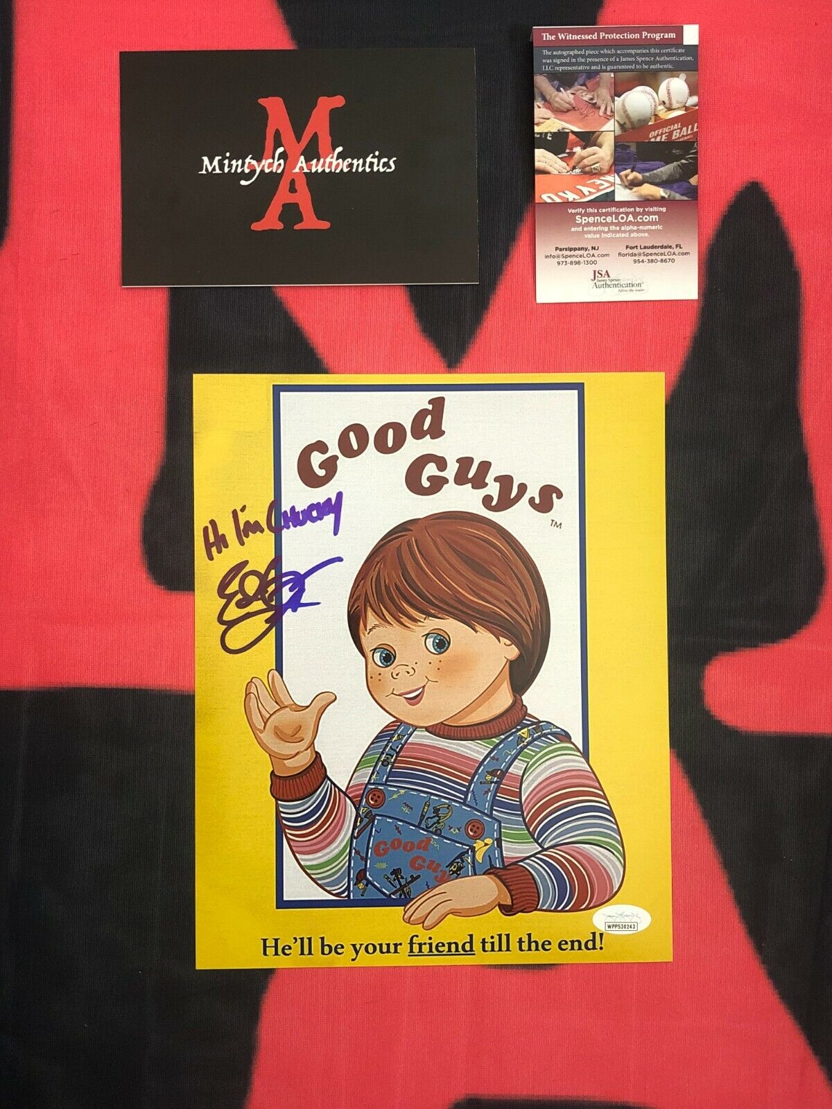 EDAN GROSS AUTOGRAPHED SIGNED 8x10 Photo Poster painting! CHILD'S PLAY! JSA COA! GOOD GUYS DOLL
