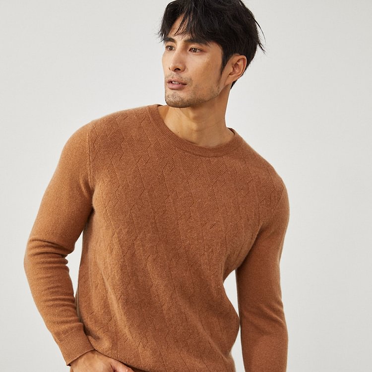 Men's 100 Knitted Cashmere Sweater-Chouchouhome