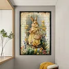 Retro Bunny - 11CT Stamped Cross Stitch - 40*60cm
