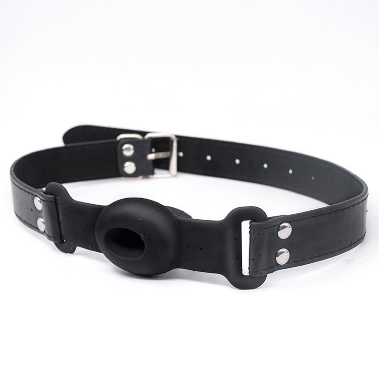 Mouth Plug Hollow Design Drooling Wildly Leather Mouth Ball