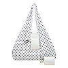 Polka Dot Nylon Storage Shoulder Bag with Key Ring Expandable Keychain Tote Bag Large Capacity Stylish Foldable Tote Handbag for Shopping Travel Commute