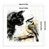 Black Cat And Sparrow-11CT Stamped Cross Stitch 40*40cm/15.75*15.75in