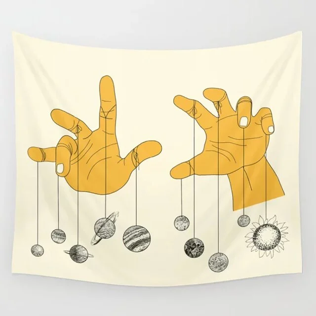 Tarot Tapestry Boho Tapestry Wall Hanging Moon Phase Magic Hand Tapestries Bedroom Decor Bedspread Cover Sun Moon Wall Decor