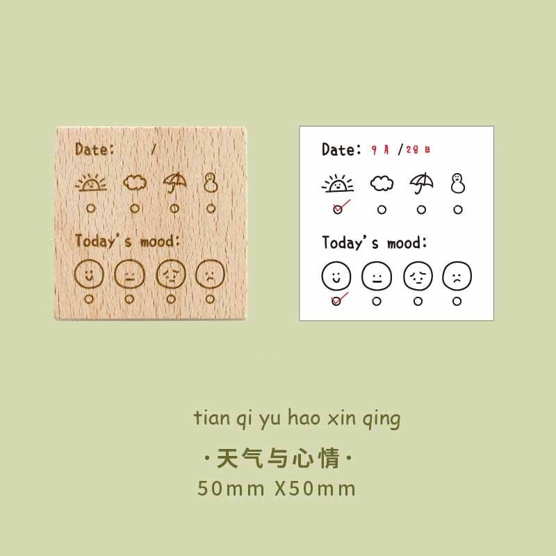 JIANWU 1pc Creative Daily Plan Form Wooden Stamp Simple Basis DIY Journal Schedule Stamps for Scrapbooking Crafts Supplies