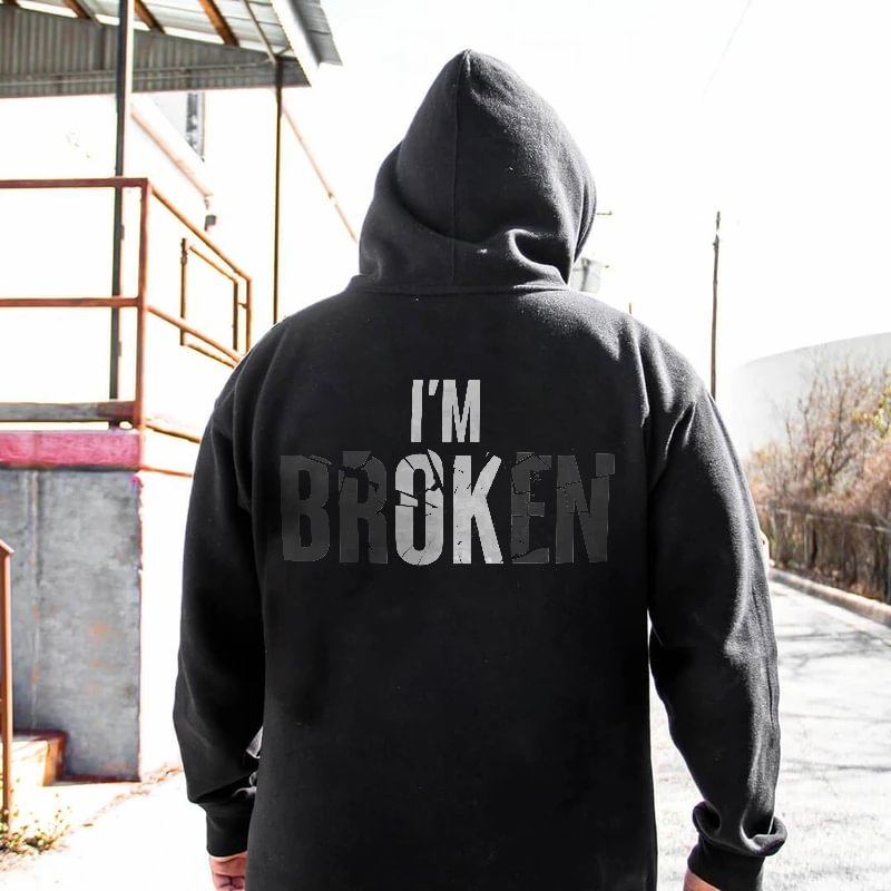 UPRANDY I'm Broken Men's Hoodie -  UPRANDY