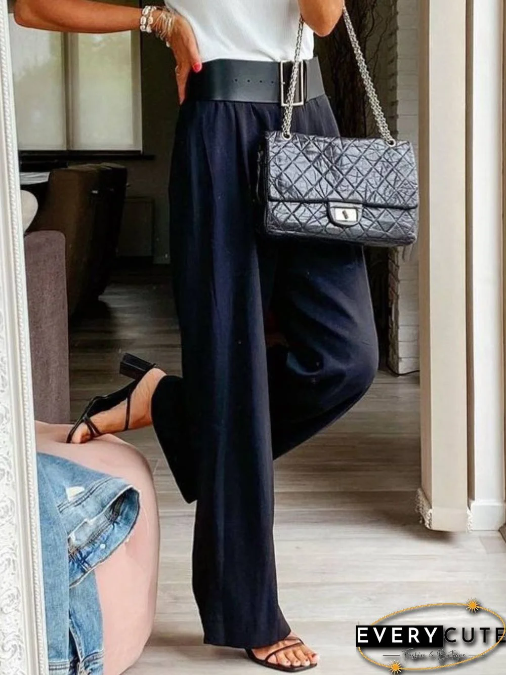 Basic Pockets Plain Pants