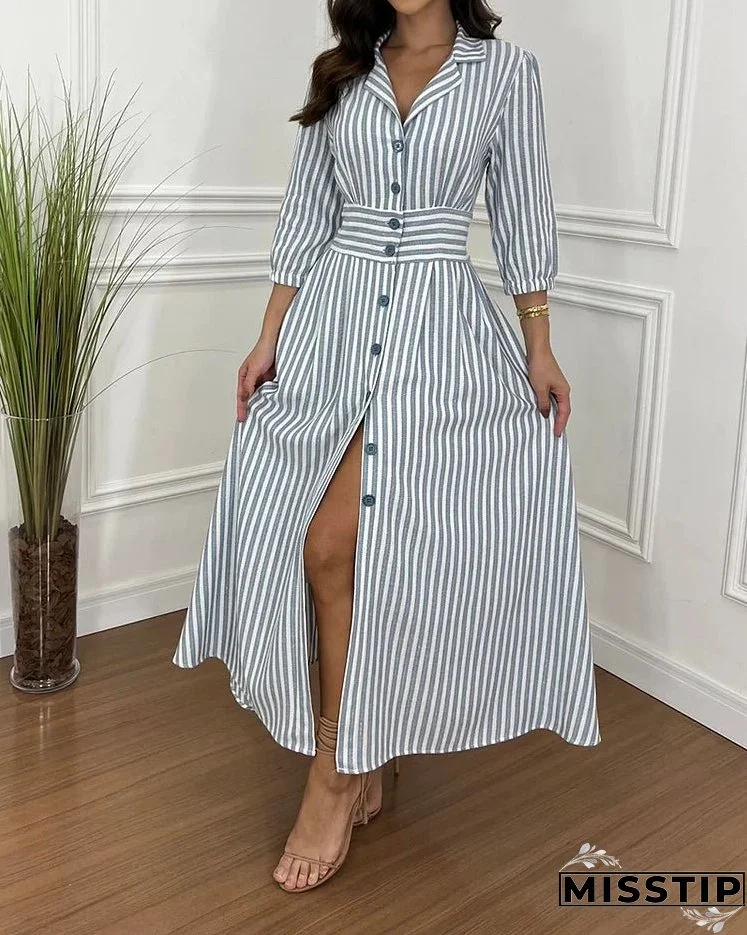 Striped Shirt Dress