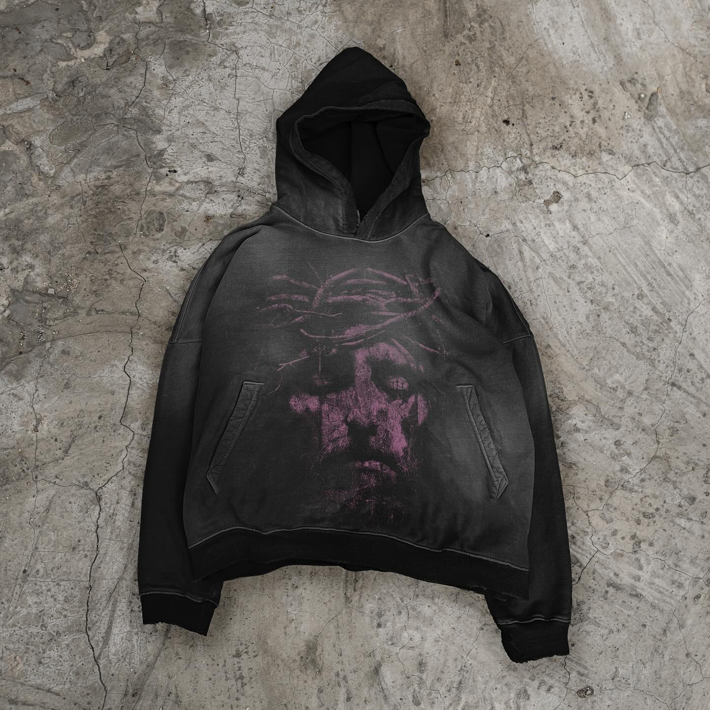 Vintage Jesus Print Hoodie