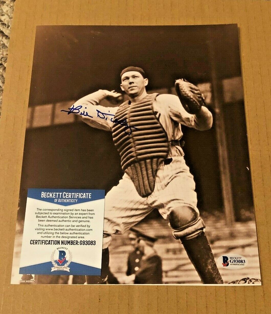 BILL DICKEY SIGNED 8X10 NEW YORK YANKEES Photo Poster painting BECKETT CERTIFIED