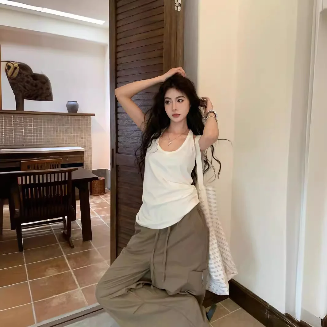 Uveng Uveng Style Versatile Outside Wear Vest Sling Female 2024 Summer New Leisure Show Thin Inside Build Sleeveless Student Jacket