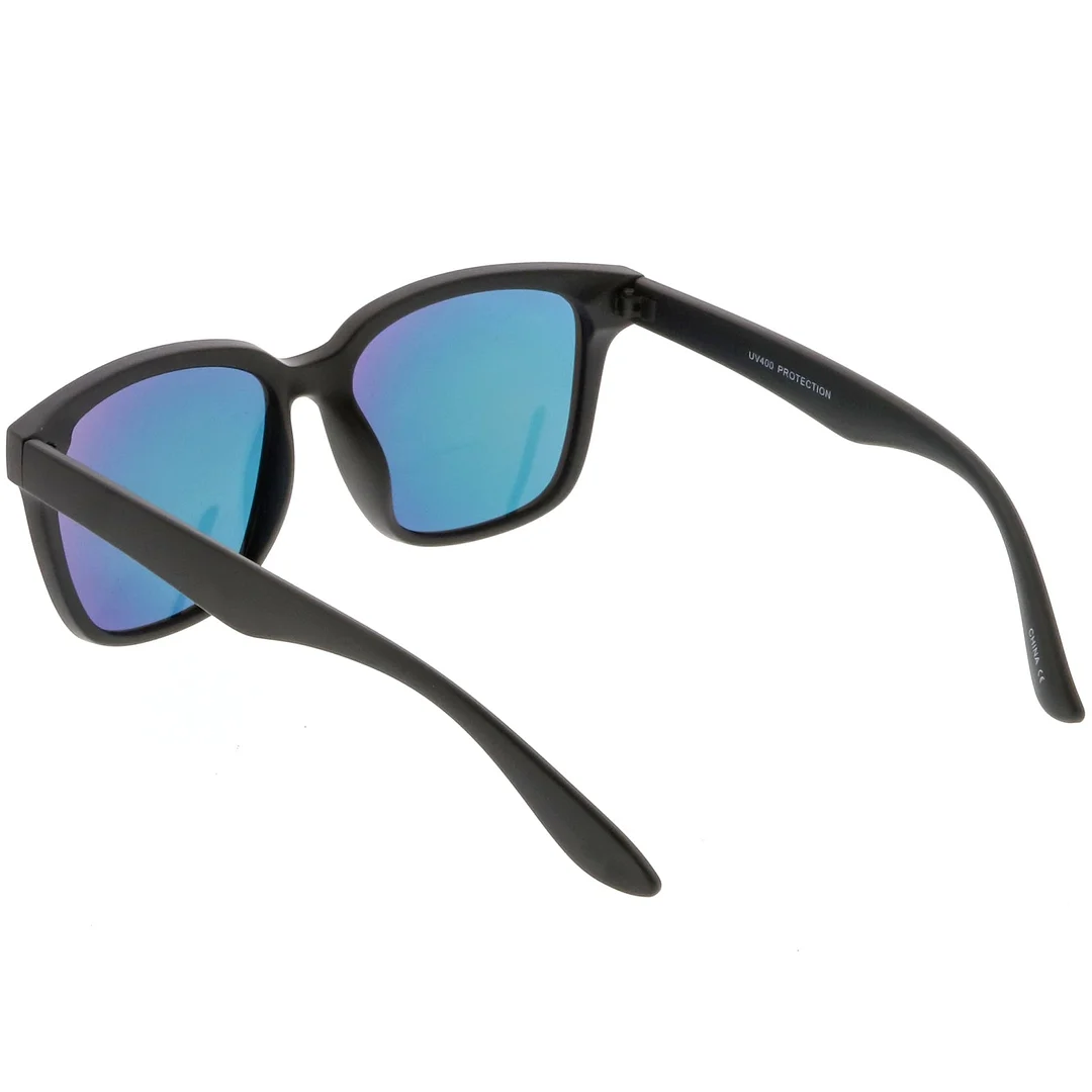 Large Horn Rimmed glasses With Wide Arms Mirrored Square Lens 57mm