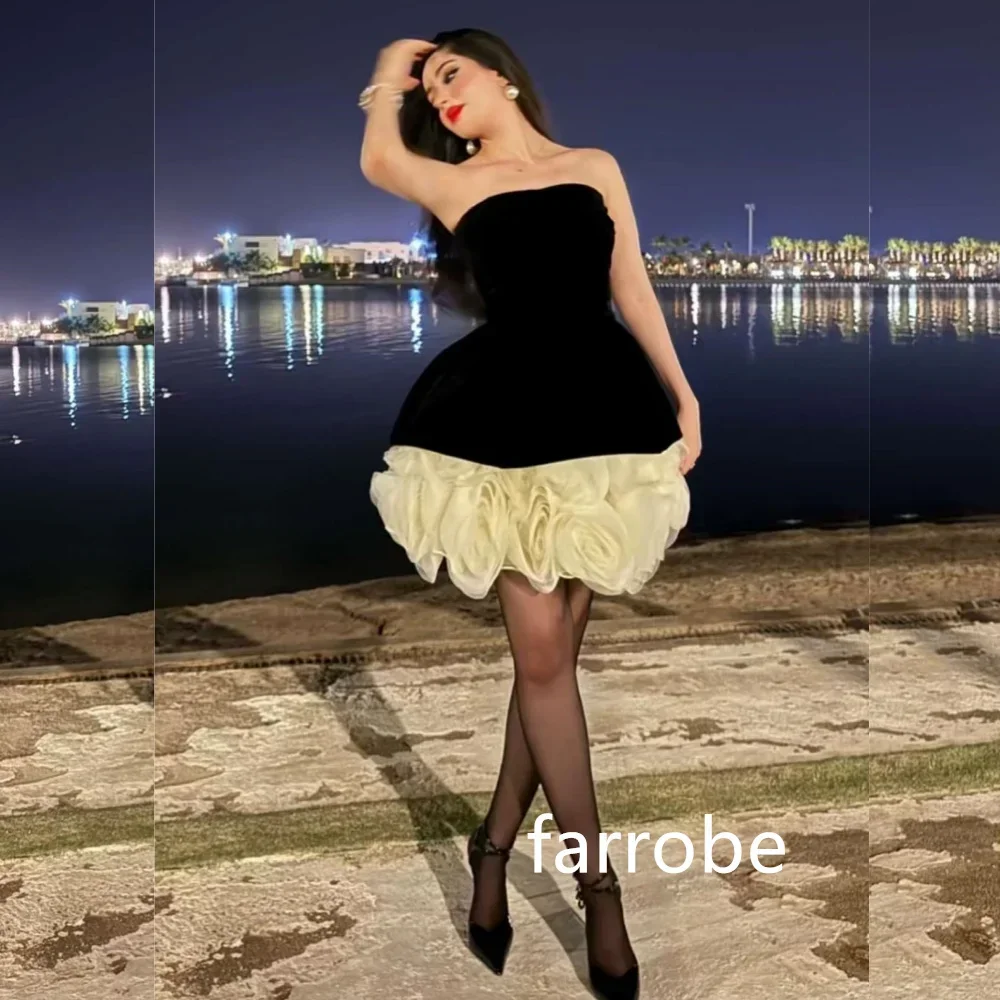 OLCooL Customized High Quality Jersey Pleat Flower A-line Strapless Short Dresses Cocktail Dresses Classic Exquisite Modern Style Pastr (PRE-ORDER) olcool