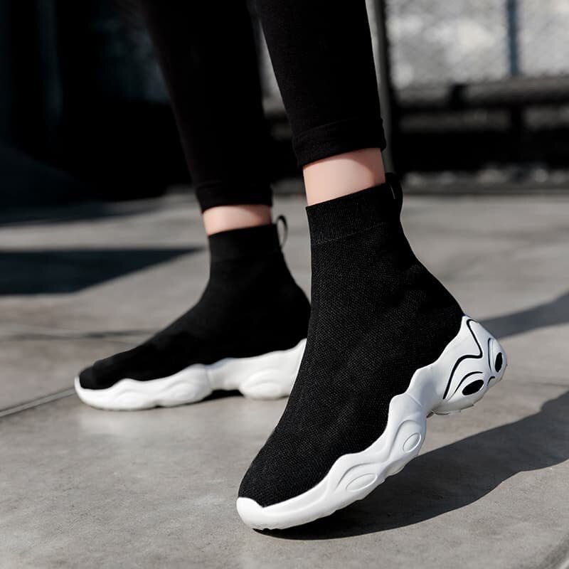 MWY Women Sneakers High Top Breathable Socks Shoes Unisex Winter Casual Walking Shoes Zapatillas Deportivas Mujer Plus Size