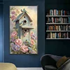 (45*75cm)Flower Birdhouse - Full Square Drill Diamond Painting