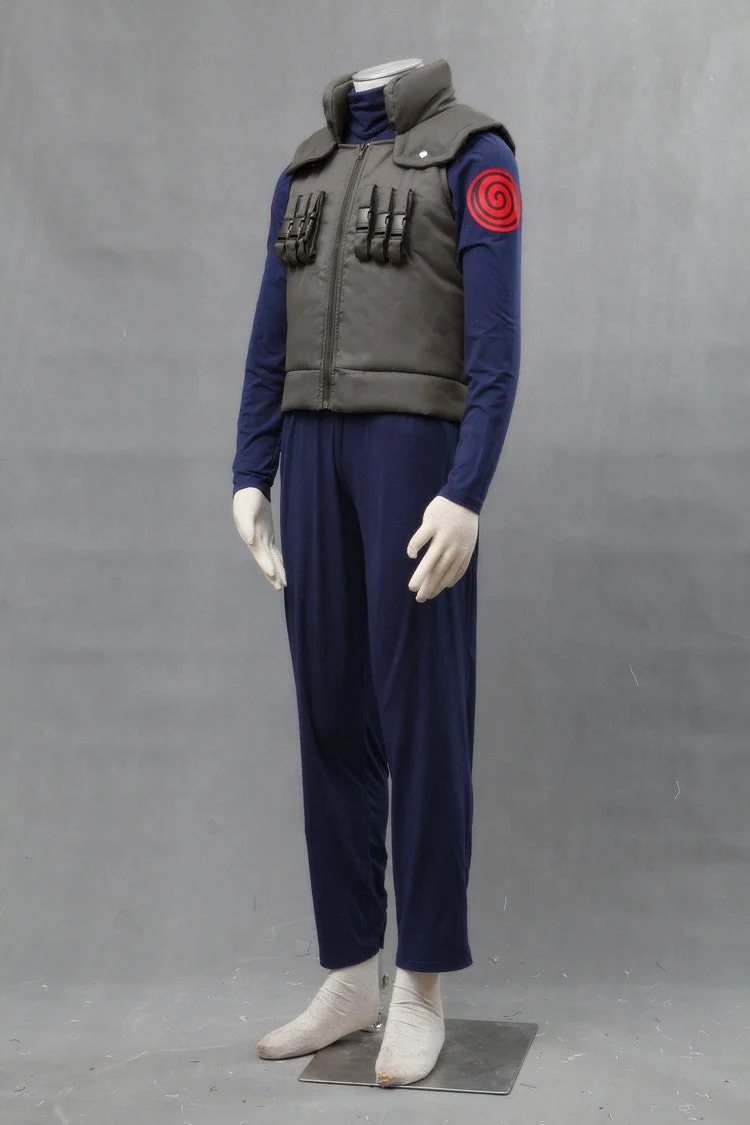 Naruto Cosplay Costume- Naruto Shippuden Hatake Kakashi 11 parts in 1  Deluxe Costume Set with Prop for Halloween / Party