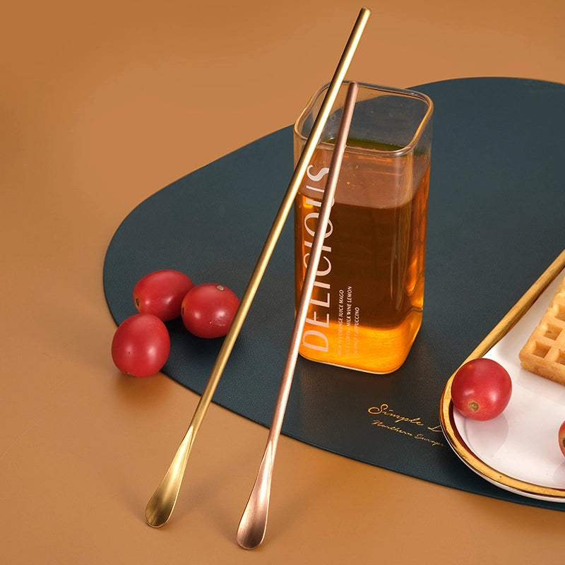 Japanese-style 304 Stainless Steel Long Handle Fruit Fork Coffee Mixing Spoon Small Spoon Dessert Ice Spoon Spoon Stir Stick