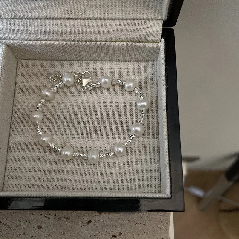 Korean-style Niche Heavy Industry Pearl Silver Beaded Bracelet Women’s Light Luxury Niche Exquisite Bracelet Trendy Bracelet For Girlfriends