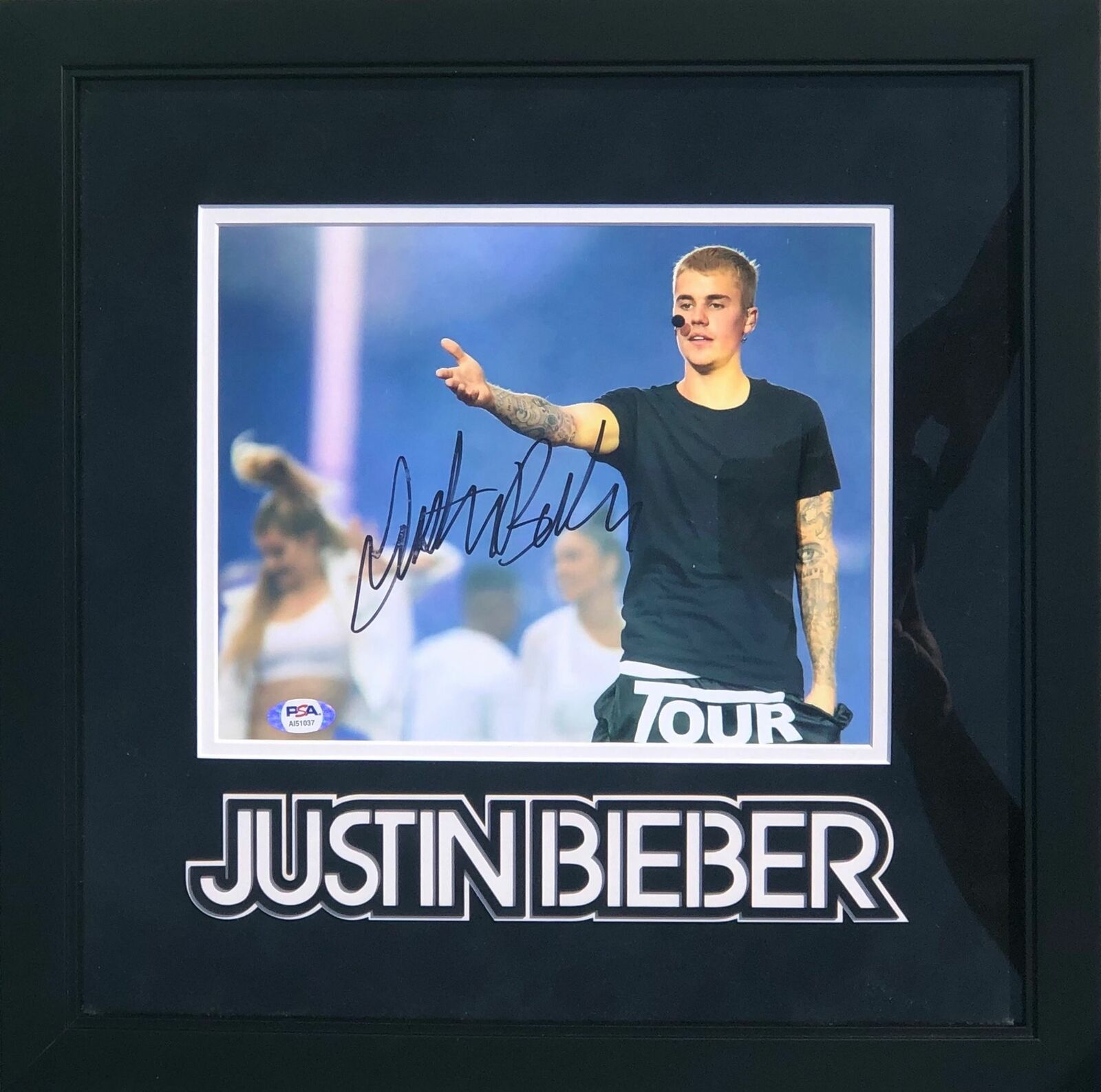 Justin Bieber Signed 8x10 Photo Poster painting PSA/DNA Custom Framed Autographed