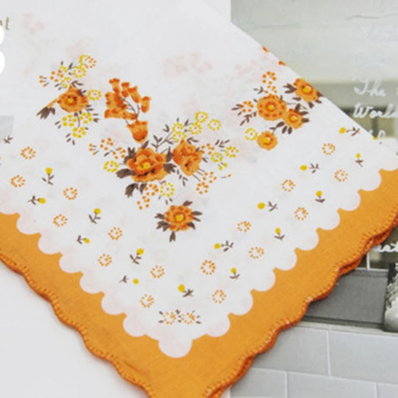 Handkerchiefs Women Printing Cute Square Towel Pocket Womens Elegant Simple Wipe Sweat Soft Cotton Trendy Casual Ladies 2020 New