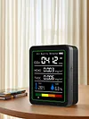 5 In 1 Formaldehyde Monitor with Holder Carbon Dioxide Detector USB Rechargeable TVOC Detector Temperature Humidity Home Air Quality Monitor