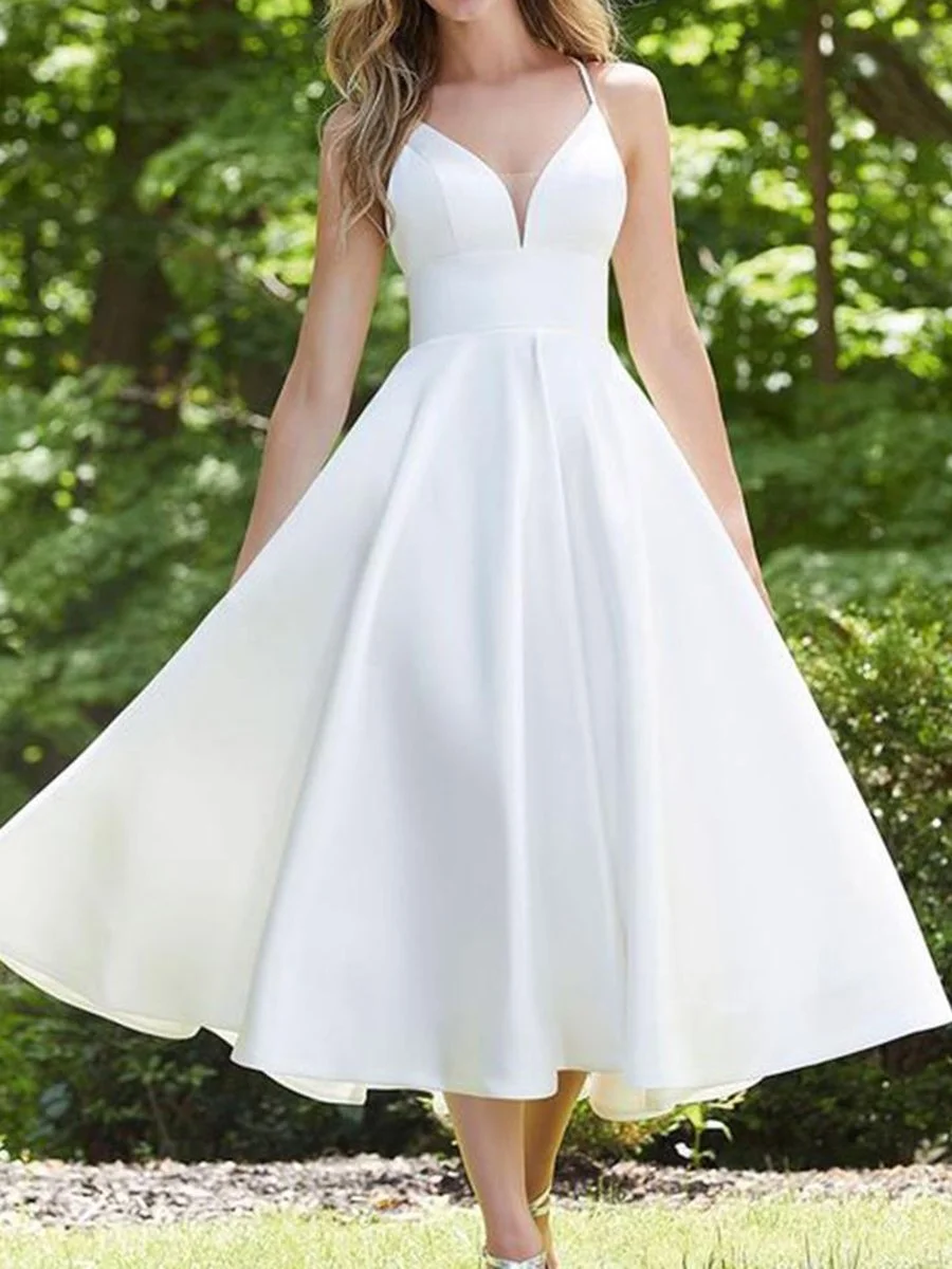 Slim-fit V-neck Dress with Strapless Tube Dress