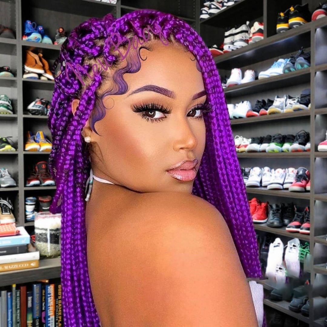 Purple Hair Edge Tattoo Sticker