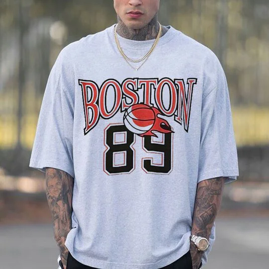 Personalized round neck print men's short sleeve