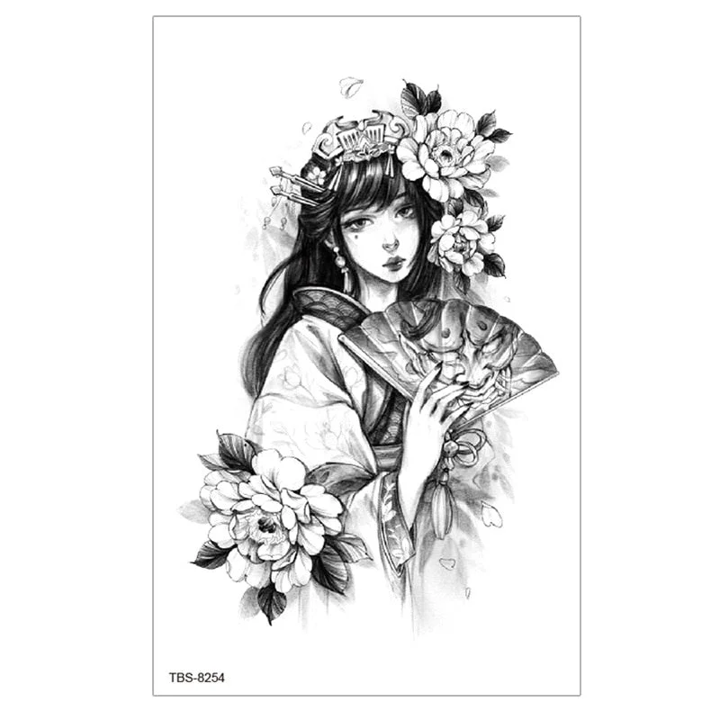 Waterproof Temporary Tattoo Sticker Lion Wolf Tiger Forest Tattoos Girl Mermaid Body Art Arm Fake Sleeve Tatoo Women Men