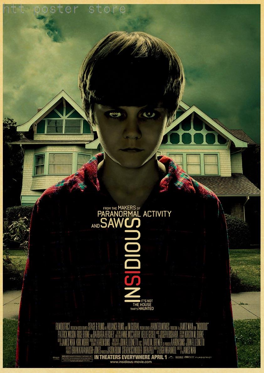 Cotton Tshirt Classic Movie Insidious Chapter 123 Vintage Posters Collection Horror Thriller Kraft Paper DIY Room Bedroom Dormitory Club Décor t -shirt Tee