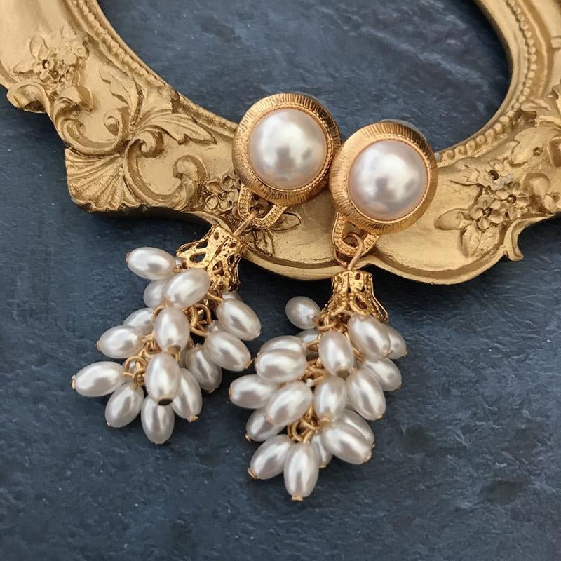 Pearl Cluster Imitation-Pearl Modern Earring