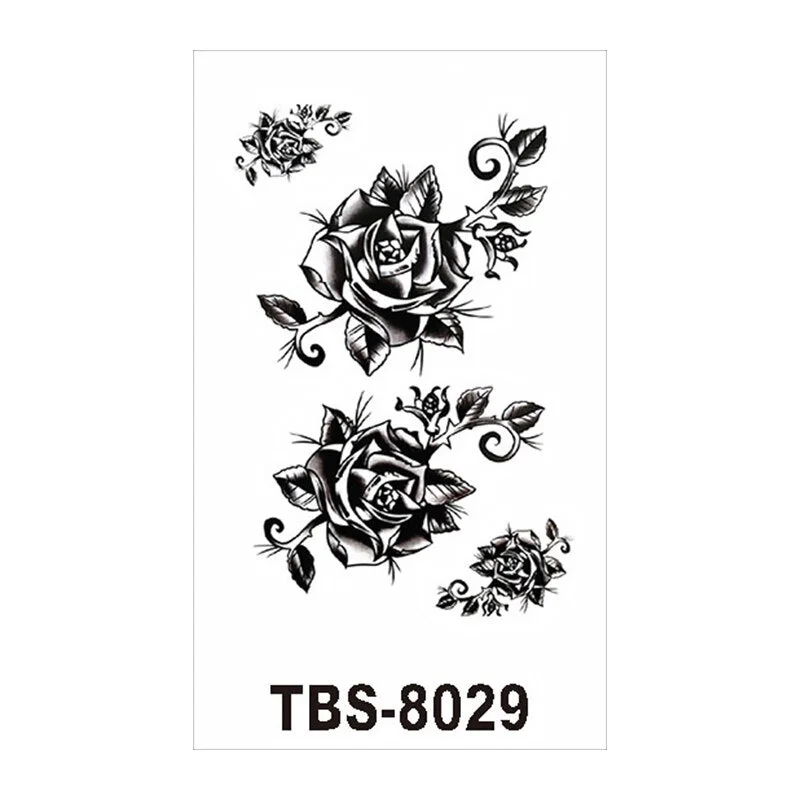 SDRAWING Tatouage Temporaire Femme Temporary Tattoos Butterfly Rose Tattoo Stickers Flowers Tatoo Body Decoration Fake Tattoo Body Art