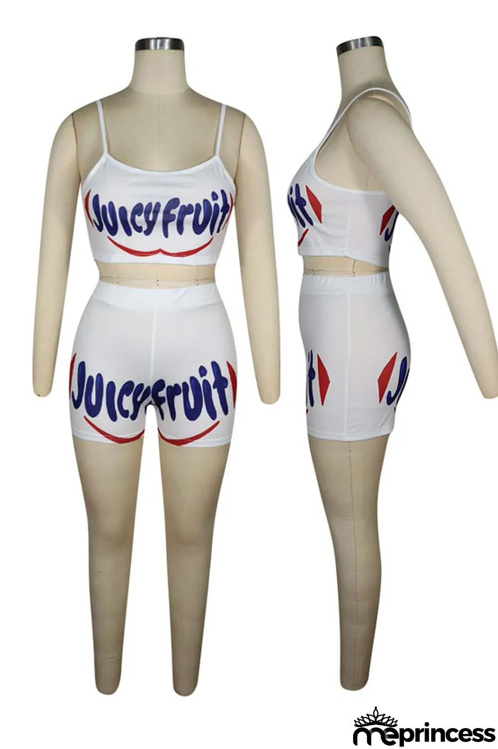 Brown Polyester Sexy Letter Straight Sleeveless Two Pieces