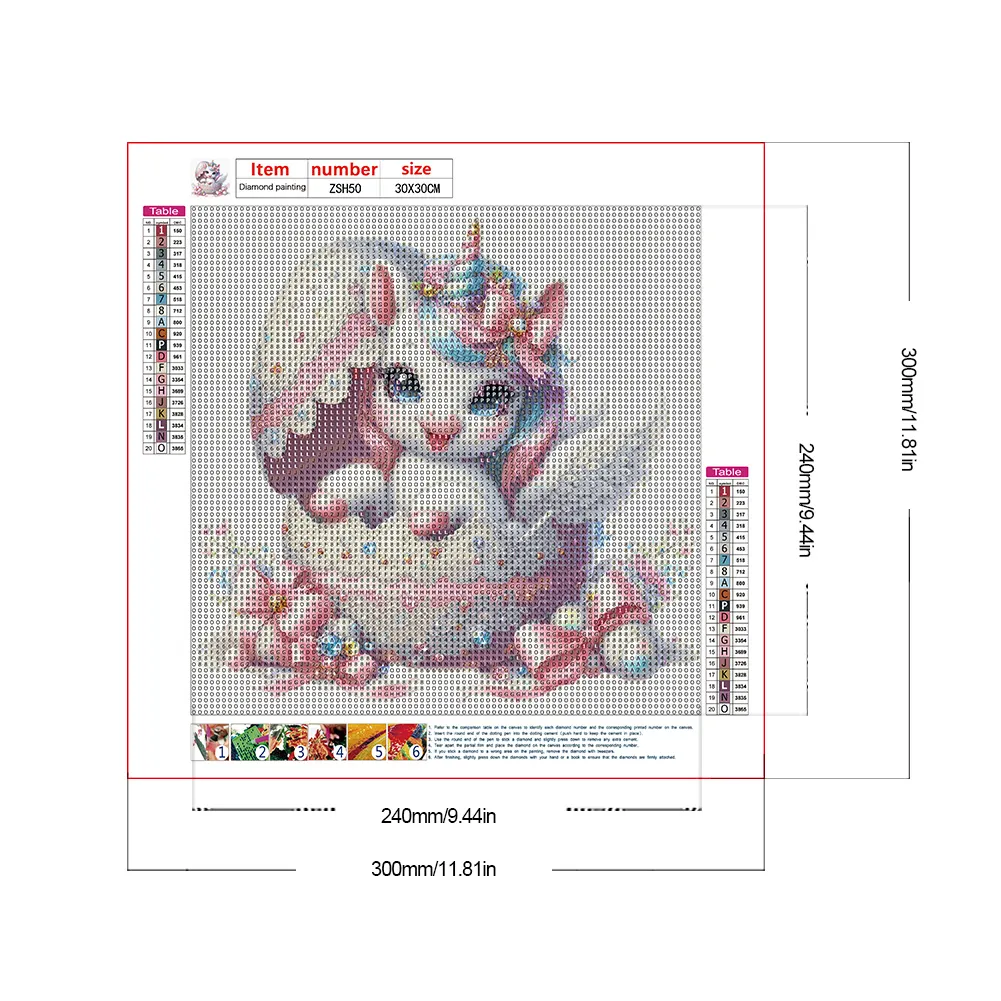 Diamond Painting - Full Round Drill - Jeweled Unicorn Egg(Canvas|30*30cm)