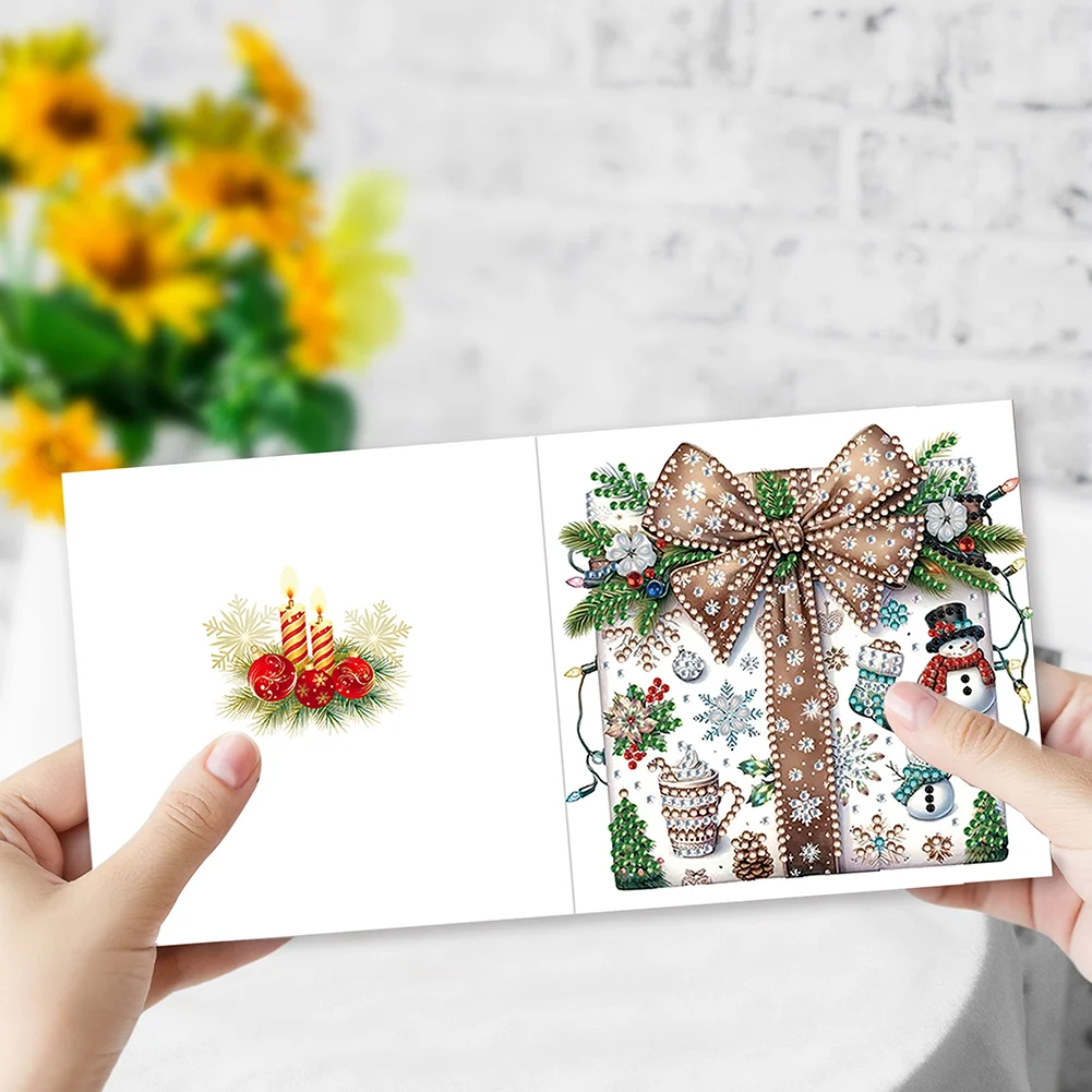 6pcs DIY Christmas Gift Box DIY Diamond Painting Card for Friends Family Gift【With White Envelope】
