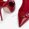 Leather Thin High Heels Hollow Double Adjustable Buckles Strappy Pumps Pointed Toe Women Stilettos 2024 New Summer Shoes Luxury