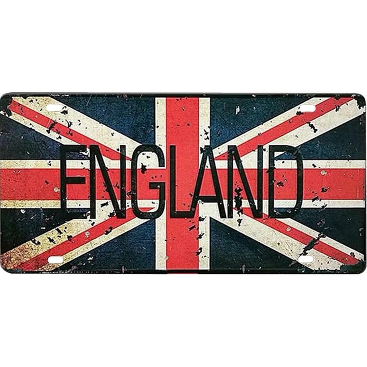 British Flag - Car License Tin Signs/Wooden Signs - Calligraphy Series - 6*12inches