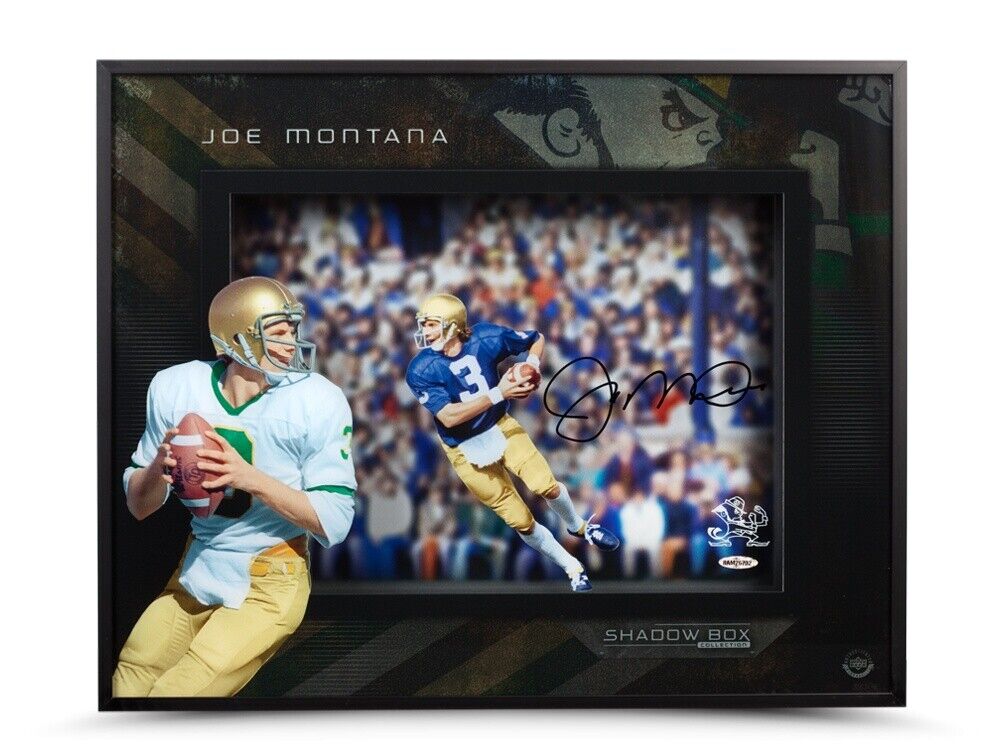 Joe Montana Autographed 16X20 Framed Shadowbox Photo Poster painting Roll Out