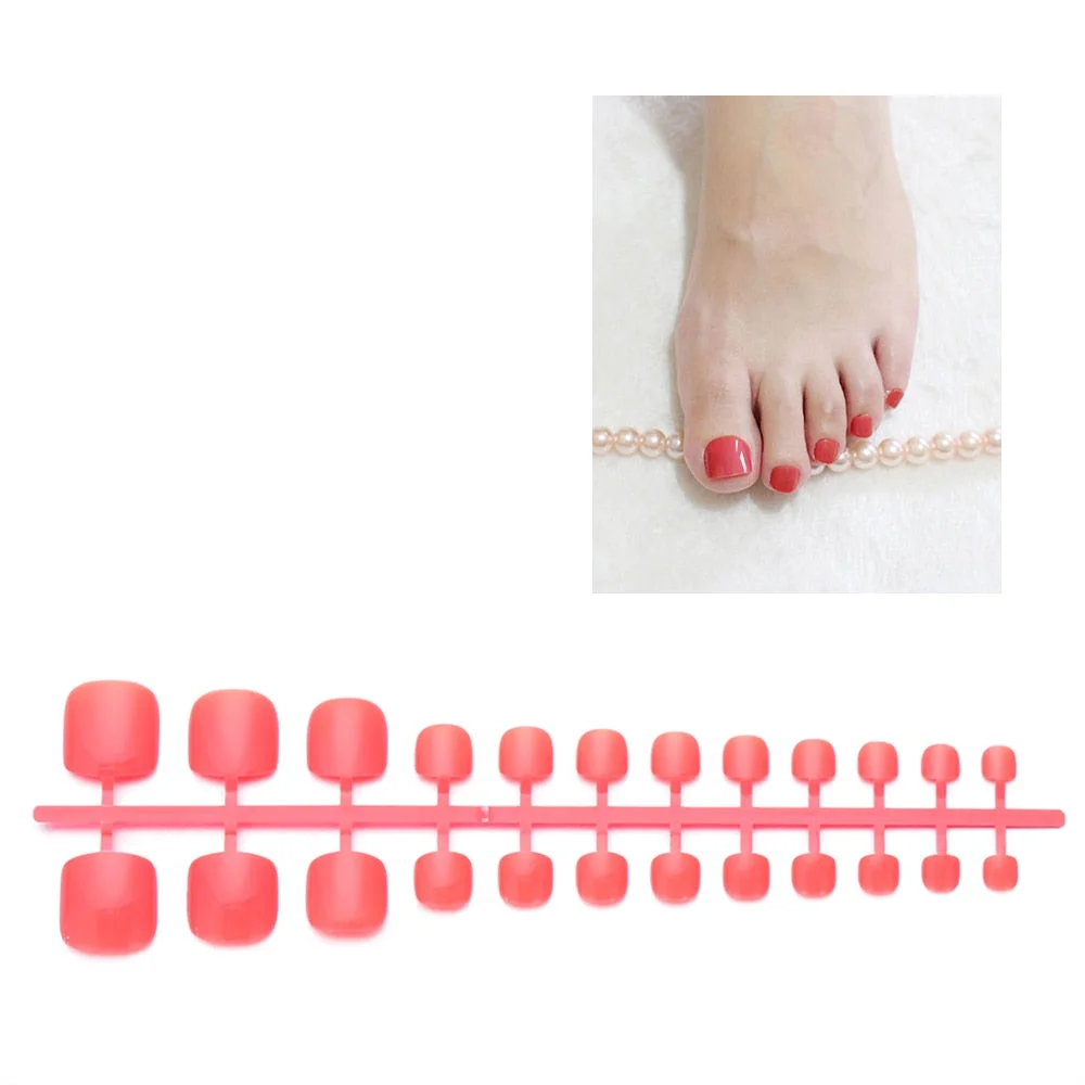 24Pc Soft Pure color oval Frosted Artificial Fake Nail Art Tip Fashion design full cover toe false nails Extension French style-Nail Inspo