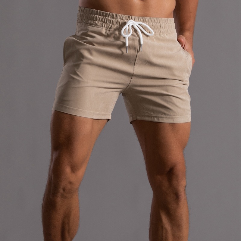 Men's Casual Solid Color Lace-up Shorts