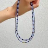 Natural Blue Lapis Lazuli Stone Collar Necklace