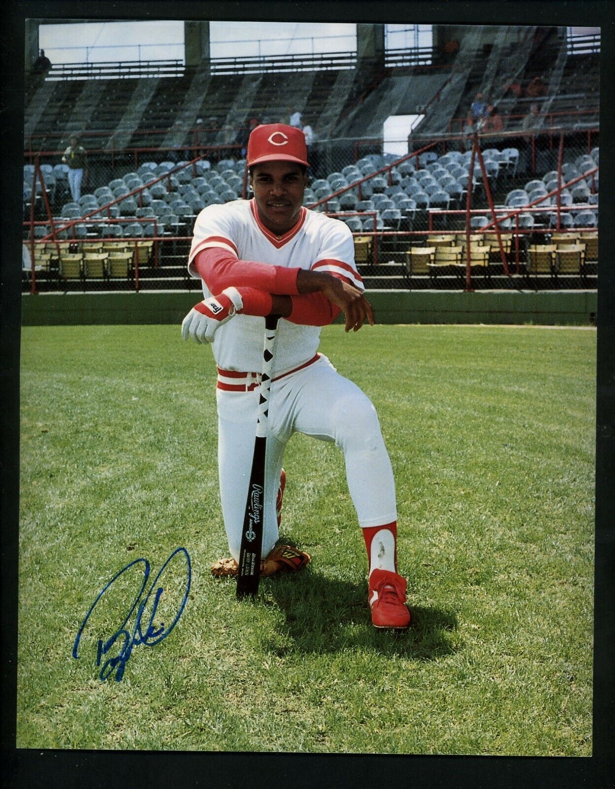 Barry Larkin Signed Autographed 8 x 10 Photo Poster painting Cincinnati Reds  SHIPPING