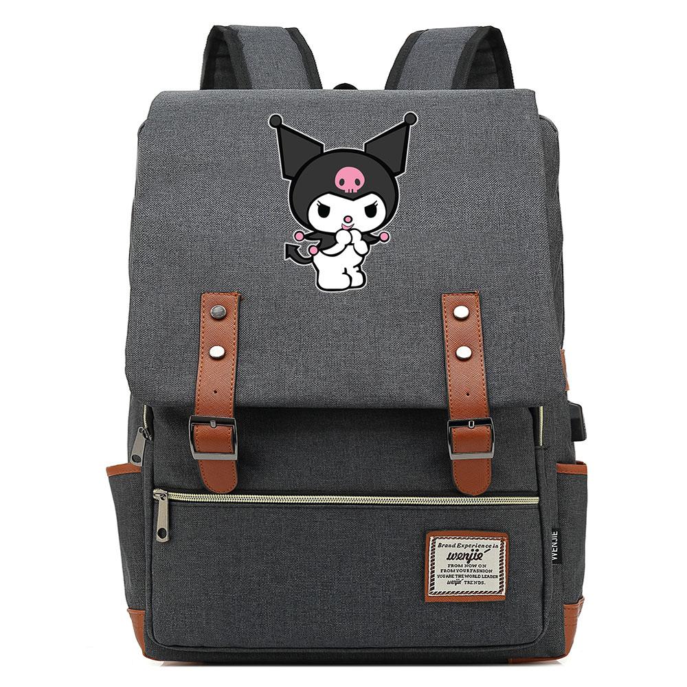 Mayoulove Kuromi Backpack Lightweight Design with Multiple Pockets for School and Outdoor Activities-Mayoulove